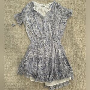 We are all pretty girls blue and white mini smocked dress